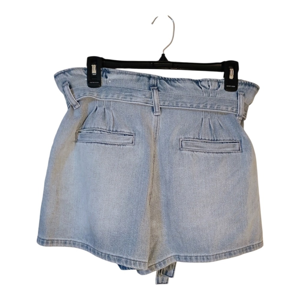 American Eagle Womens 10 Belted Button Fly Paperbag High Rise Cotton Jean Shorts - Picture 9 of 10